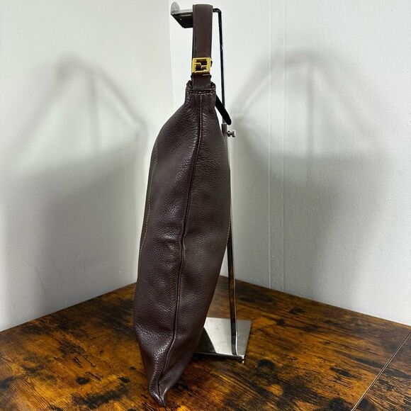 FENDI‎ Vintage Brown Leather Shoulder Tote Bag Large - Picture 7 of 16